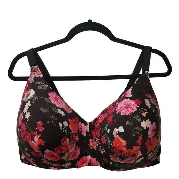 torrid Other - Torrid 15567061 Black Red Floral Adjustable Lightly Lined Wireless Bra Size 44F